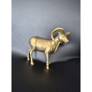 Solid Brass Mule Ram Figurine Vintage